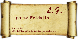 Lipsitz Fridolin névjegykártya
